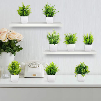 Artificial Potted Plants, Artificial Plastic Eucalyptus Plants Small Indoor Potted Houseplants, Small Faux Plants for Home Decor